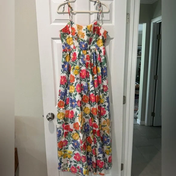 Show Me Your Mumu Juliet Maxi in Charm Peony White Taffeta size Large - Picture 5 of 14